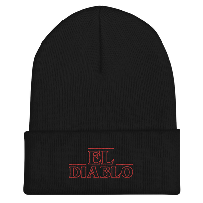 El Diablo Cuffed Beanie  - 2020 - DominicanGirlfriend.com - Frases Dominicanas - República Dominicana Lifestyle Graphic T-Shirts Streetwear & Accessories - New York - Bronx - Washington Heights - Miami - Florida - Boca Chica - USA - Dominican Clothing