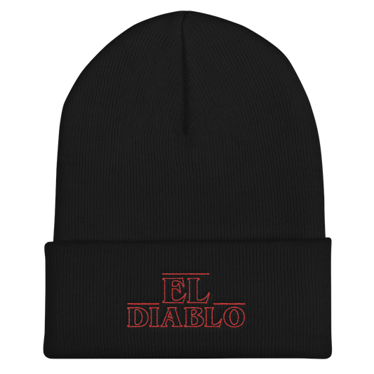 El Diablo Cuffed Beanie  - 2020 - DominicanGirlfriend.com - Frases Dominicanas - República Dominicana Lifestyle Graphic T-Shirts Streetwear & Accessories - New York - Bronx - Washington Heights - Miami - Florida - Boca Chica - USA - Dominican Clothing