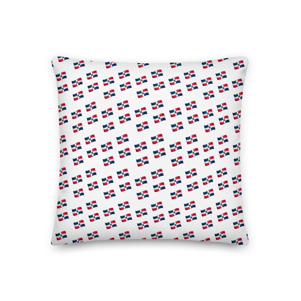 All-Over Emoji República Dominicana Flag Premium Pillow  - 2020 - DominicanGirlfriend.com - Frases Dominicanas - República Dominicana Lifestyle Graphic T-Shirts Streetwear & Accessories - New York - Bronx - Washington Heights - Miami - Florida - Boca Chica - USA - Dominican Clothing