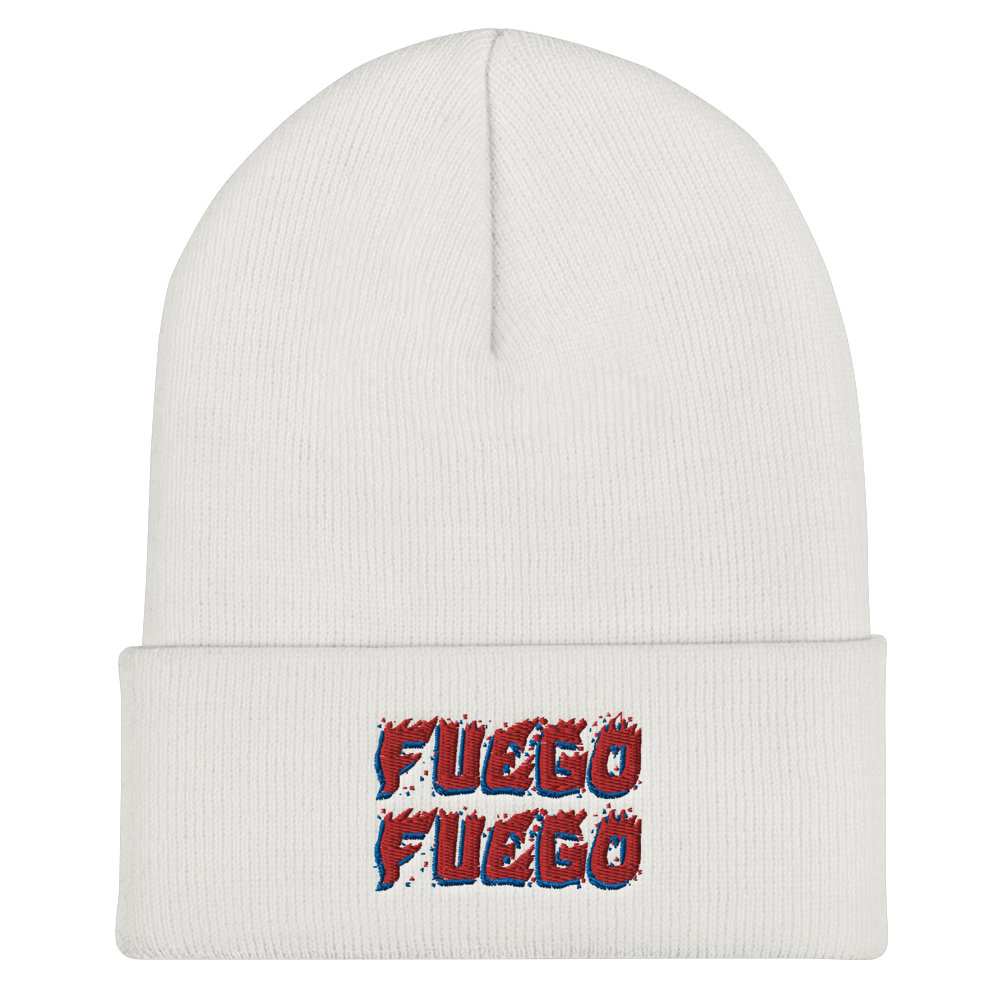 Fuego Cuffed Beanie  - 2020 - DominicanGirlfriend.com - Frases Dominicanas - República Dominicana Lifestyle Graphic T-Shirts Streetwear & Accessories - New York - Bronx - Washington Heights - Miami - Florida - Boca Chica - USA - Dominican Clothing