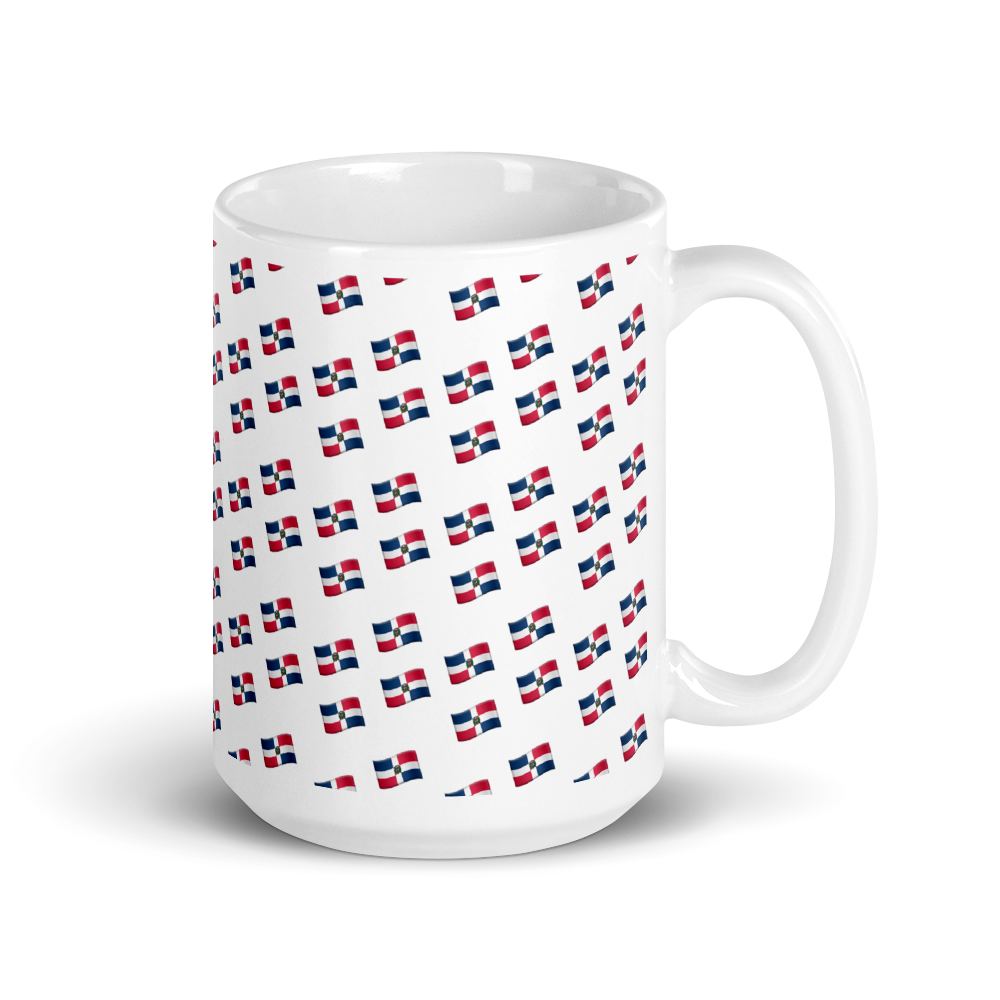 All-Over Emoji República Dominicana Flag Mug  - 2020 - DominicanGirlfriend.com - Frases Dominicanas - República Dominicana Lifestyle Graphic T-Shirts Streetwear & Accessories - New York - Bronx - Washington Heights - Miami - Florida - Boca Chica - USA - Dominican Clothing