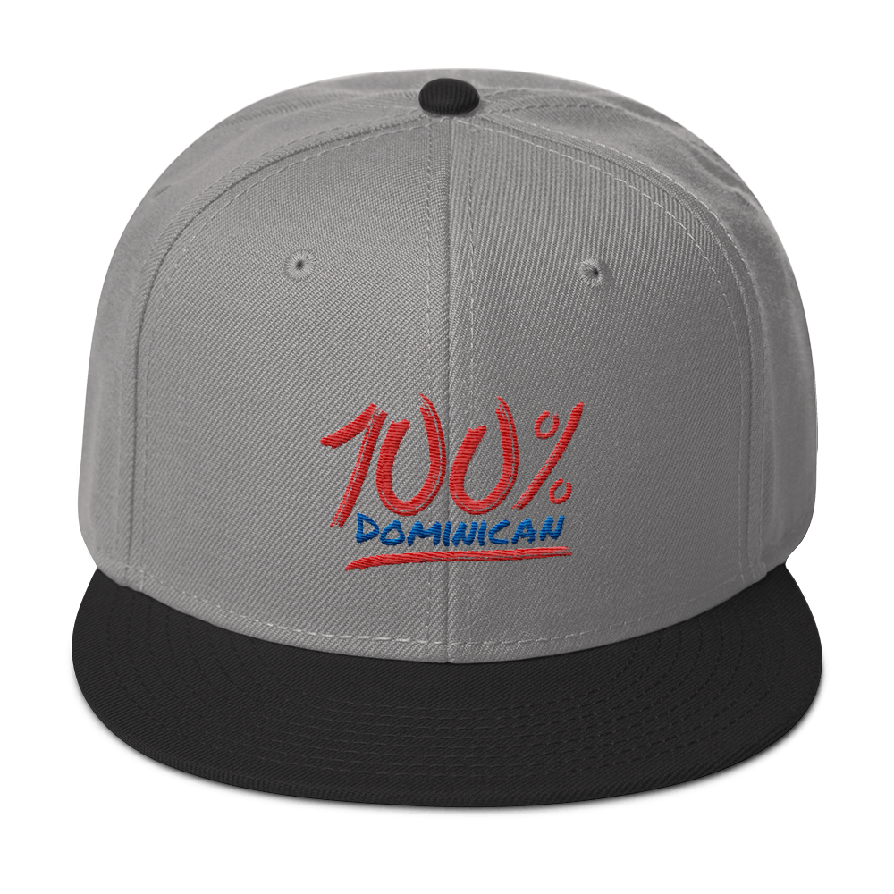 100% Dominican Snapback Hat  - 2020 - DominicanGirlfriend.com - Frases Dominicanas - República Dominicana Lifestyle Graphic T-Shirts Streetwear & Accessories - New York - Bronx - Washington Heights - Miami - Florida - Boca Chica - USA - Dominican Clothing