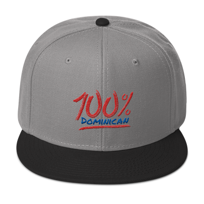 100% Dominican Snapback Hat  - 2020 - DominicanGirlfriend.com - Frases Dominicanas - República Dominicana Lifestyle Graphic T-Shirts Streetwear & Accessories - New York - Bronx - Washington Heights - Miami - Florida - Boca Chica - USA - Dominican Clothing