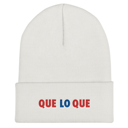Que Lo Que Cuffed Beanie  - 2020 - DominicanGirlfriend.com - Frases Dominicanas - República Dominicana Lifestyle Graphic T-Shirts Streetwear & Accessories - New York - Bronx - Washington Heights - Miami - Florida - Boca Chica - USA - Dominican Clothing