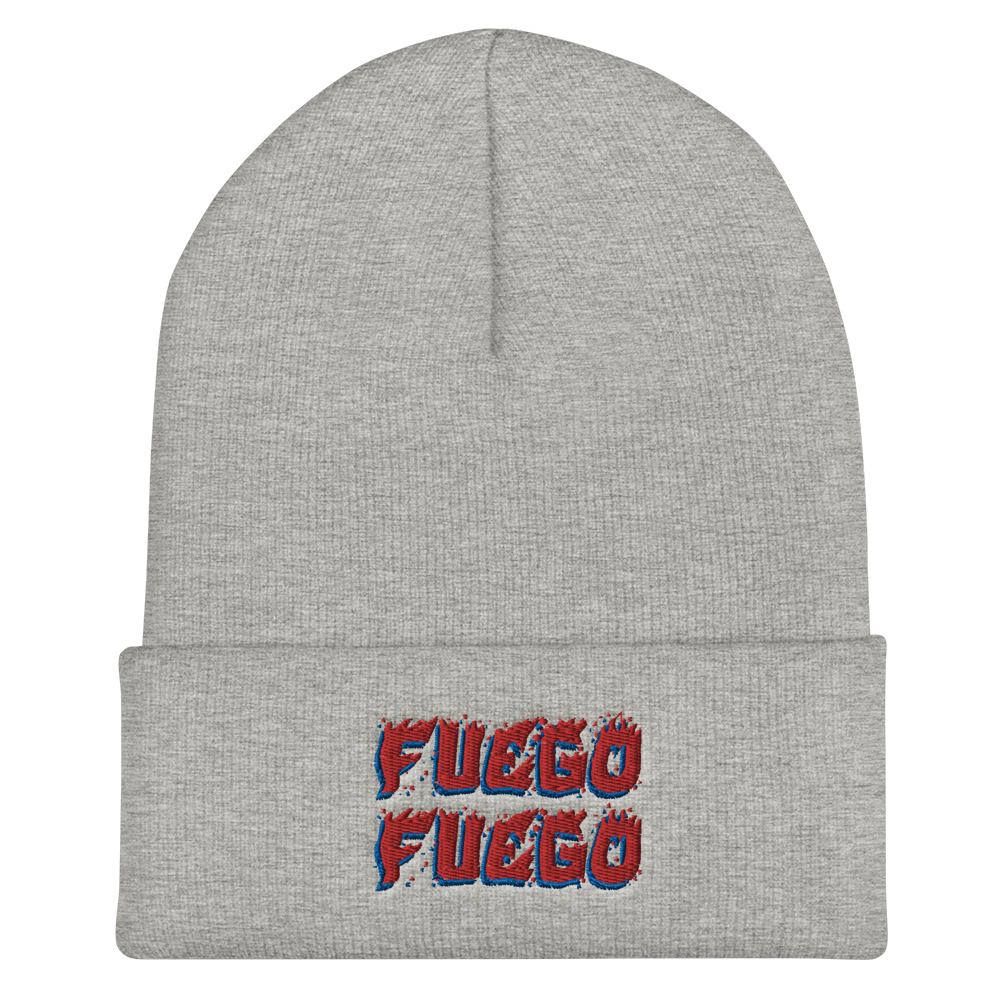 Fuego Cuffed Beanie  - 2020 - DominicanGirlfriend.com - Frases Dominicanas - República Dominicana Lifestyle Graphic T-Shirts Streetwear & Accessories - New York - Bronx - Washington Heights - Miami - Florida - Boca Chica - USA - Dominican Clothing