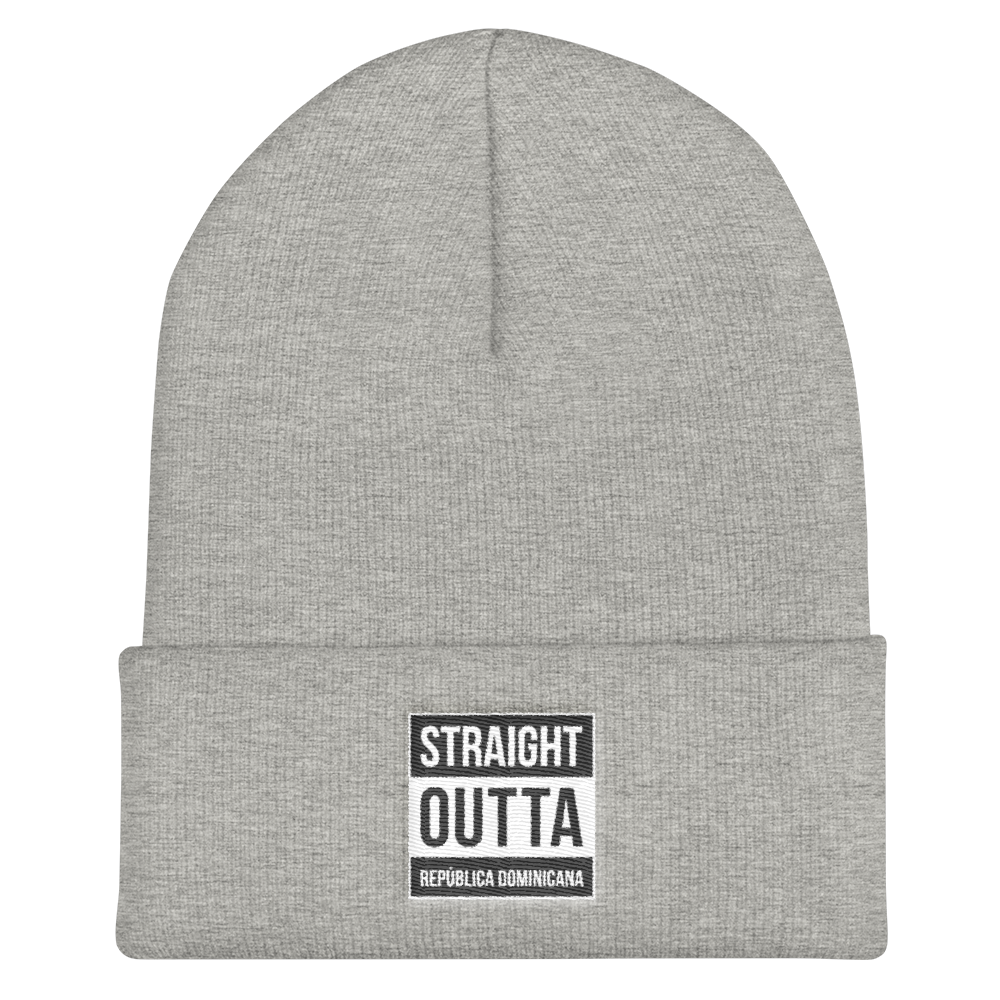 Straight Outta República Dominicana  Cuffed Beanie  - 2020 - DominicanGirlfriend.com - Frases Dominicanas - República Dominicana Lifestyle Graphic T-Shirts Streetwear & Accessories - New York - Bronx - Washington Heights - Miami - Florida - Boca Chica - USA - Dominican Clothing