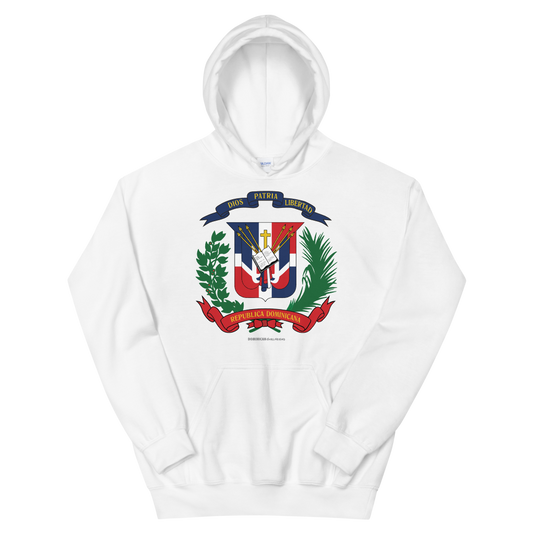 Escudo de la República Dominicana Unisex Hoodie  - 2020 - DominicanGirlfriend.com - Frases Dominicanas - República Dominicana Lifestyle Graphic T-Shirts Streetwear & Accessories - New York - Bronx - Washington Heights - Miami - Florida - Boca Chica - USA - Dominican Clothing
