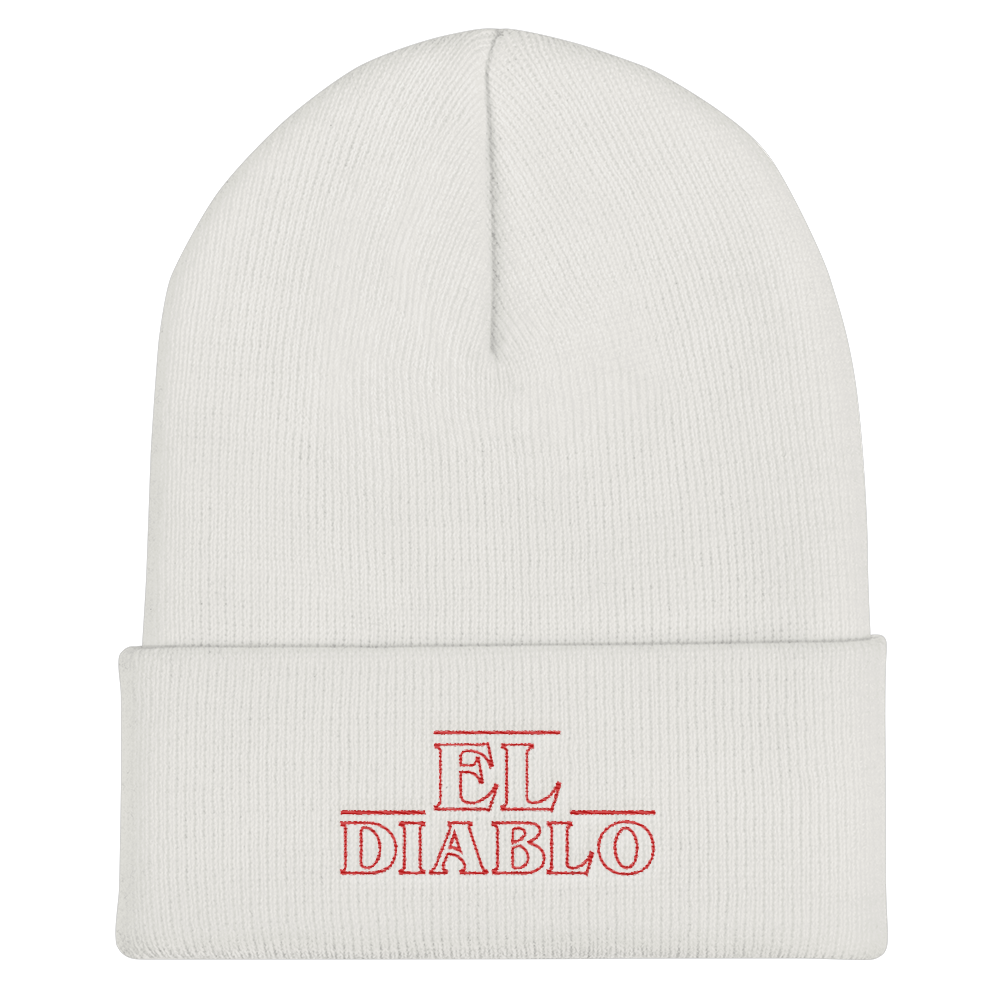 El Diablo Cuffed Beanie  - 2020 - DominicanGirlfriend.com - Frases Dominicanas - República Dominicana Lifestyle Graphic T-Shirts Streetwear & Accessories - New York - Bronx - Washington Heights - Miami - Florida - Boca Chica - USA - Dominican Clothing