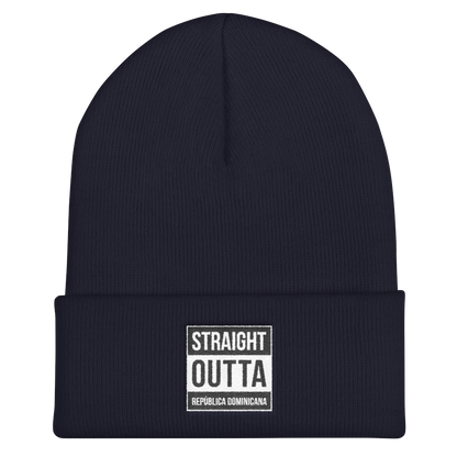 Straight Outta República Dominicana  Cuffed Beanie  - 2020 - DominicanGirlfriend.com - Frases Dominicanas - República Dominicana Lifestyle Graphic T-Shirts Streetwear & Accessories - New York - Bronx - Washington Heights - Miami - Florida - Boca Chica - USA - Dominican Clothing