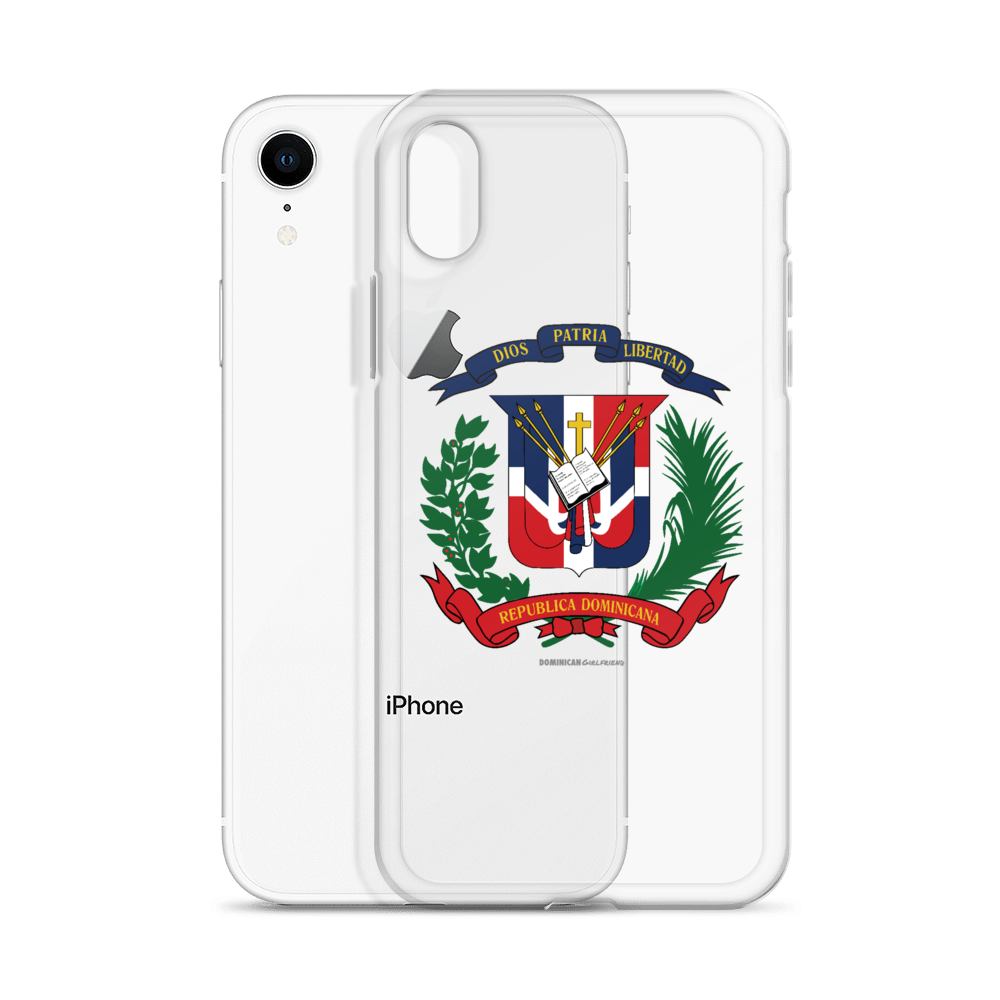 Escudo de la República Dominicana iPhone Case  - 2020 - DominicanGirlfriend.com - Frases Dominicanas - República Dominicana Lifestyle Graphic T-Shirts Streetwear & Accessories - New York - Bronx - Washington Heights - Miami - Florida - Boca Chica - USA - Dominican Clothing