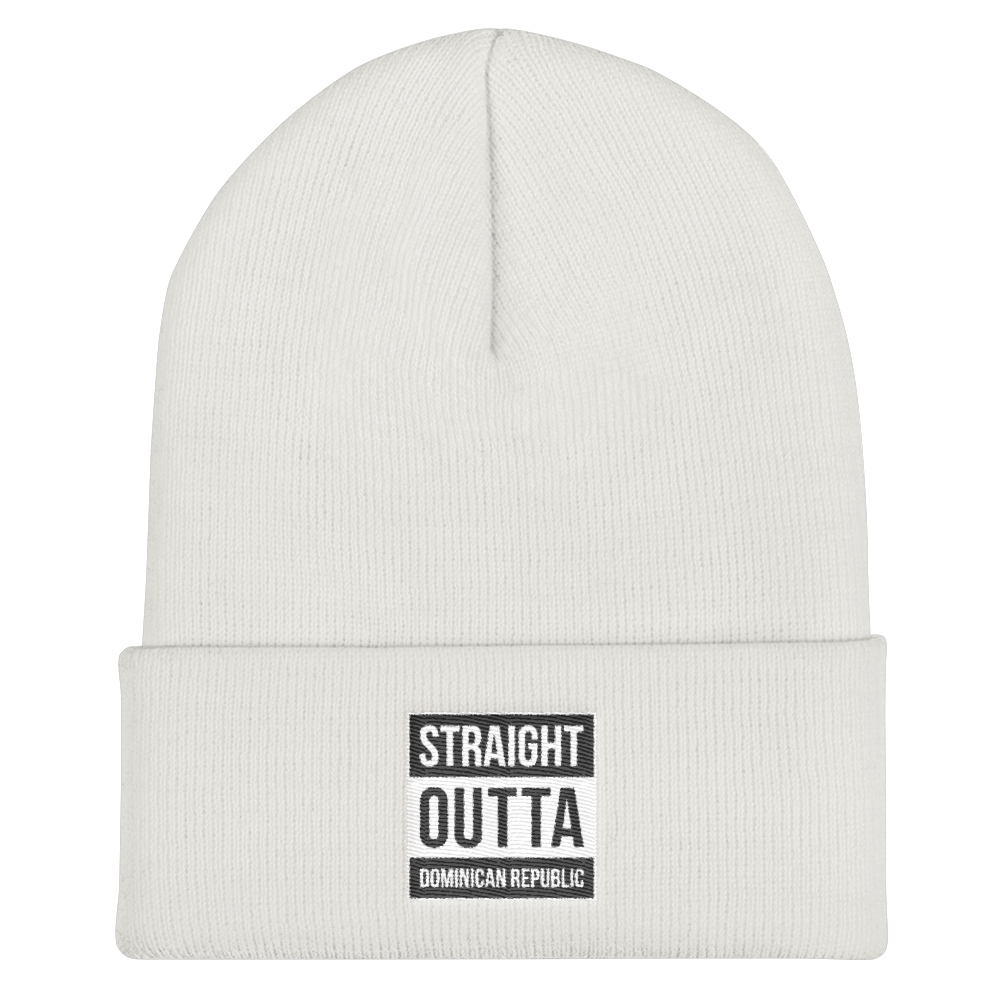 Straight Outta Dominican Republic Cuffed Beanie  - 2020 - DominicanGirlfriend.com - Frases Dominicanas - República Dominicana Lifestyle Graphic T-Shirts Streetwear & Accessories - New York - Bronx - Washington Heights - Miami - Florida - Boca Chica - USA - Dominican Clothing