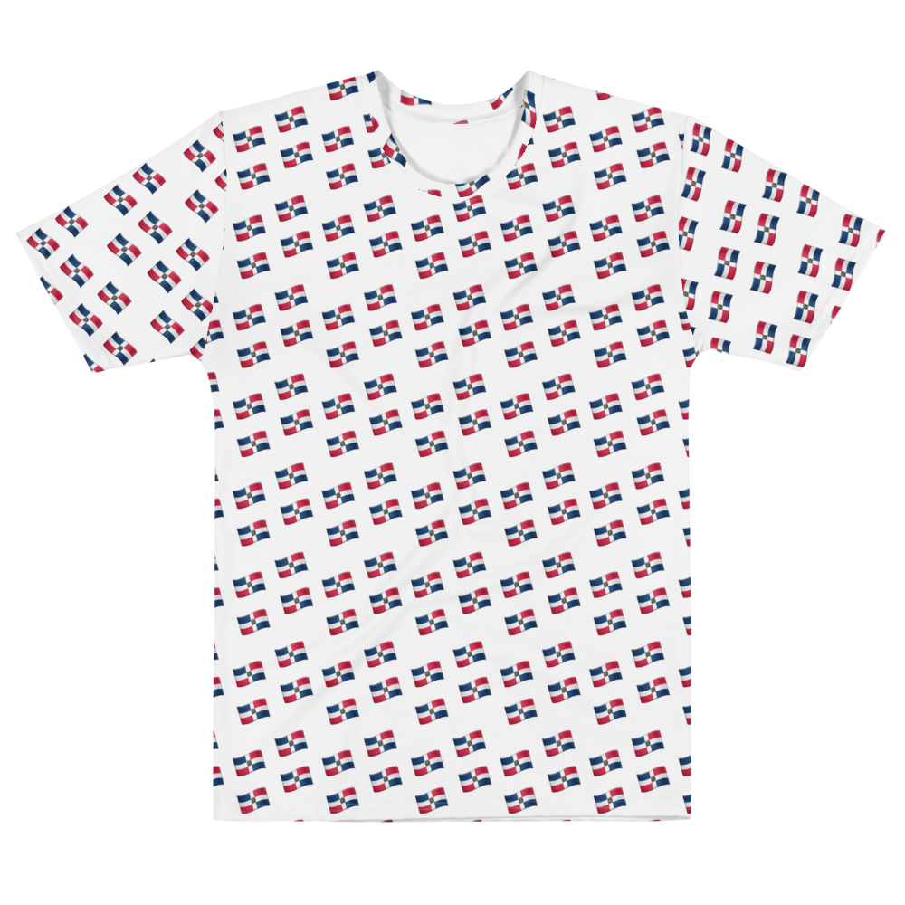 All-Over Emoji República Dominicana Flag Men's T-shirt  - 2020 - DominicanGirlfriend.com - Frases Dominicanas - República Dominicana Lifestyle Graphic T-Shirts Streetwear & Accessories - New York - Bronx - Washington Heights - Miami - Florida - Boca Chica - USA - Dominican Clothing