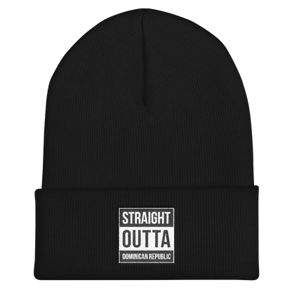 Straight Outta Dominican Republic Cuffed Beanie  - 2020 - DominicanGirlfriend.com - Frases Dominicanas - República Dominicana Lifestyle Graphic T-Shirts Streetwear & Accessories - New York - Bronx - Washington Heights - Miami - Florida - Boca Chica - USA - Dominican Clothing
