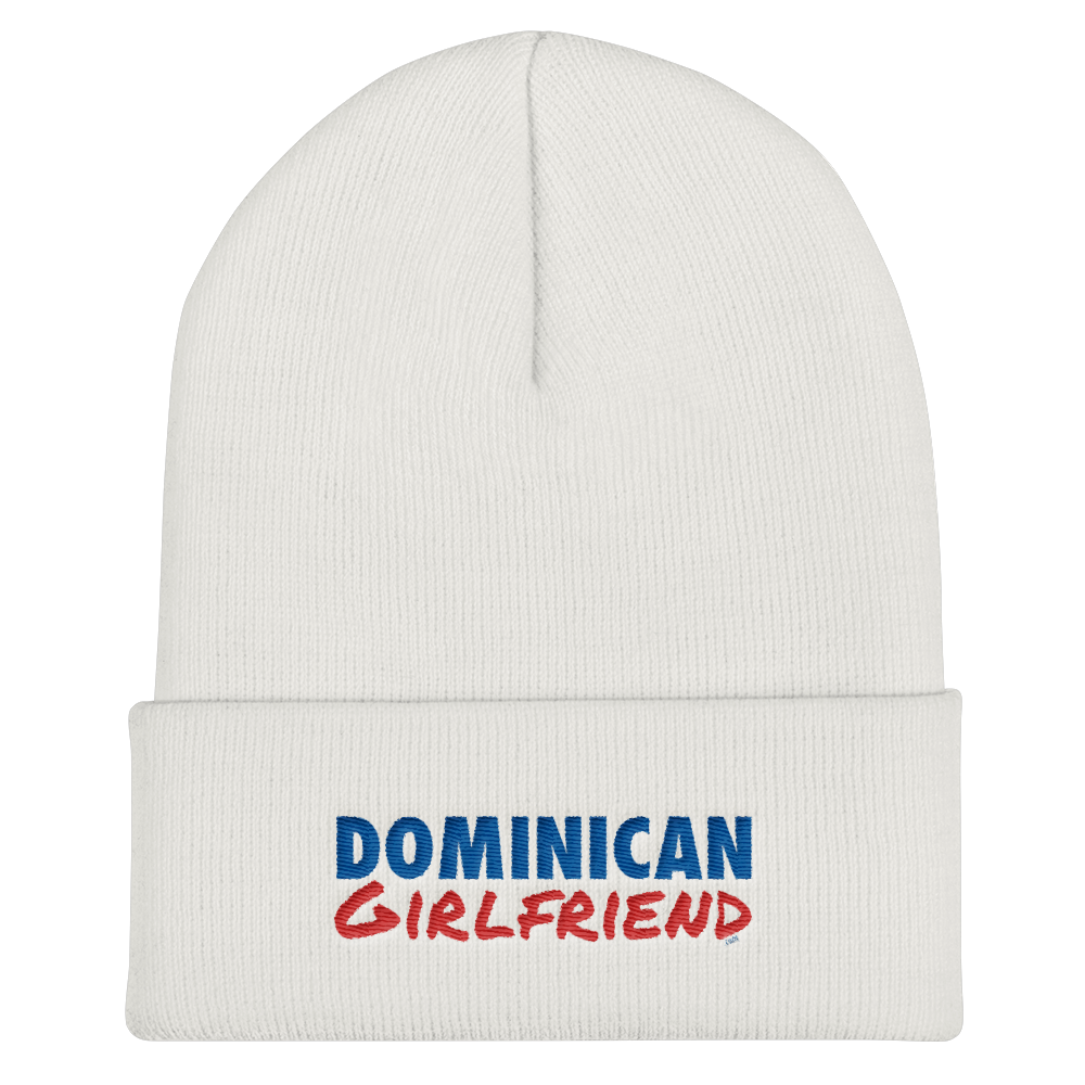 Dominican Girlfriend Cuffed Beanie  - 2020 - DominicanGirlfriend.com - Frases Dominicanas - República Dominicana Lifestyle Graphic T-Shirts Streetwear & Accessories - New York - Bronx - Washington Heights - Miami - Florida - Boca Chica - USA - Dominican Clothing