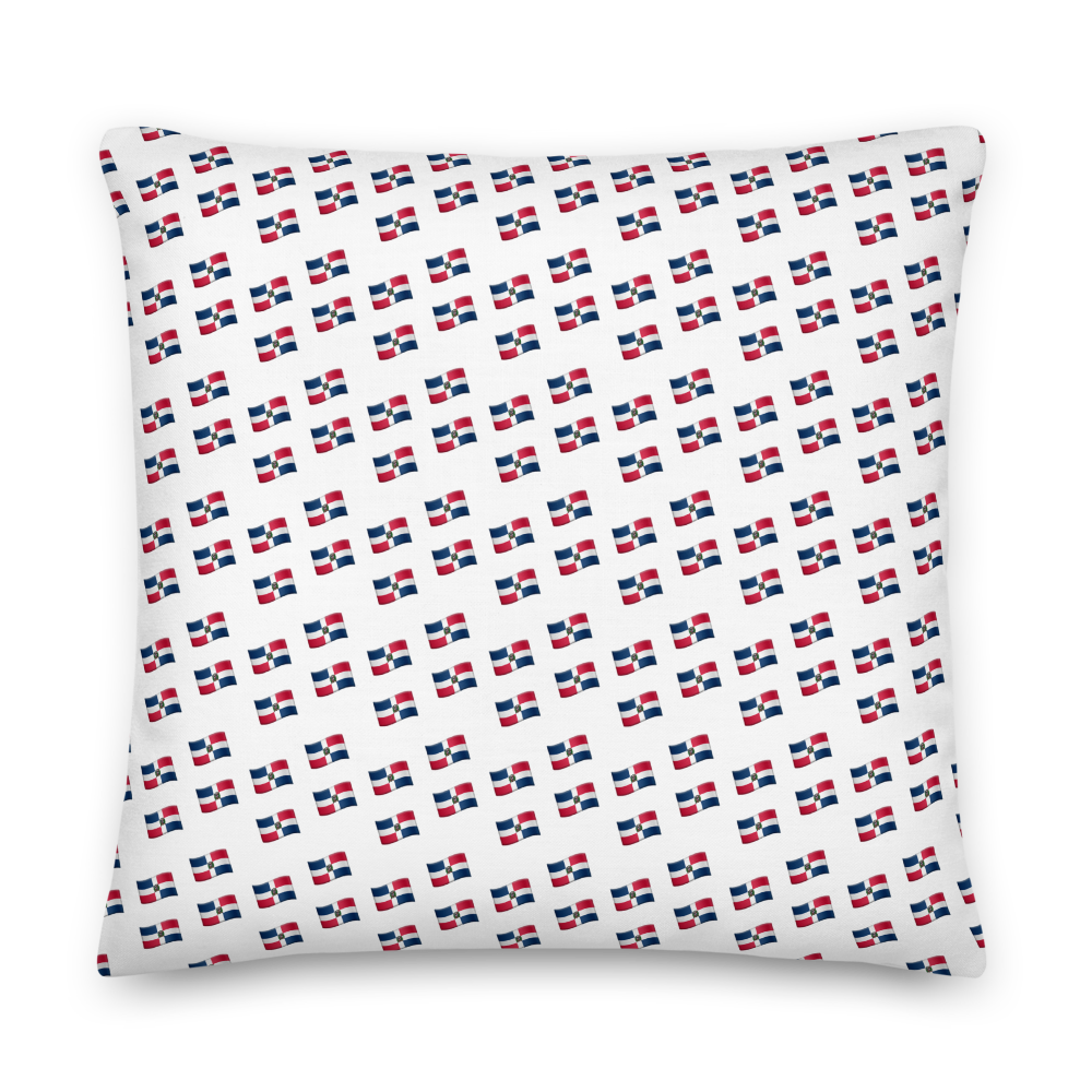 All-Over Emoji República Dominicana Flag Premium Pillow  - 2020 - DominicanGirlfriend.com - Frases Dominicanas - República Dominicana Lifestyle Graphic T-Shirts Streetwear & Accessories - New York - Bronx - Washington Heights - Miami - Florida - Boca Chica - USA - Dominican Clothing