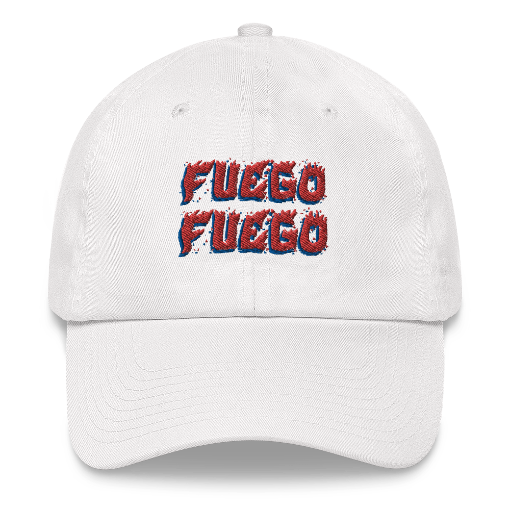 Fuego Dad hat  - 2020 - DominicanGirlfriend.com - Frases Dominicanas - República Dominicana Lifestyle Graphic T-Shirts Streetwear & Accessories - New York - Bronx - Washington Heights - Miami - Florida - Boca Chica - USA - Dominican Clothing