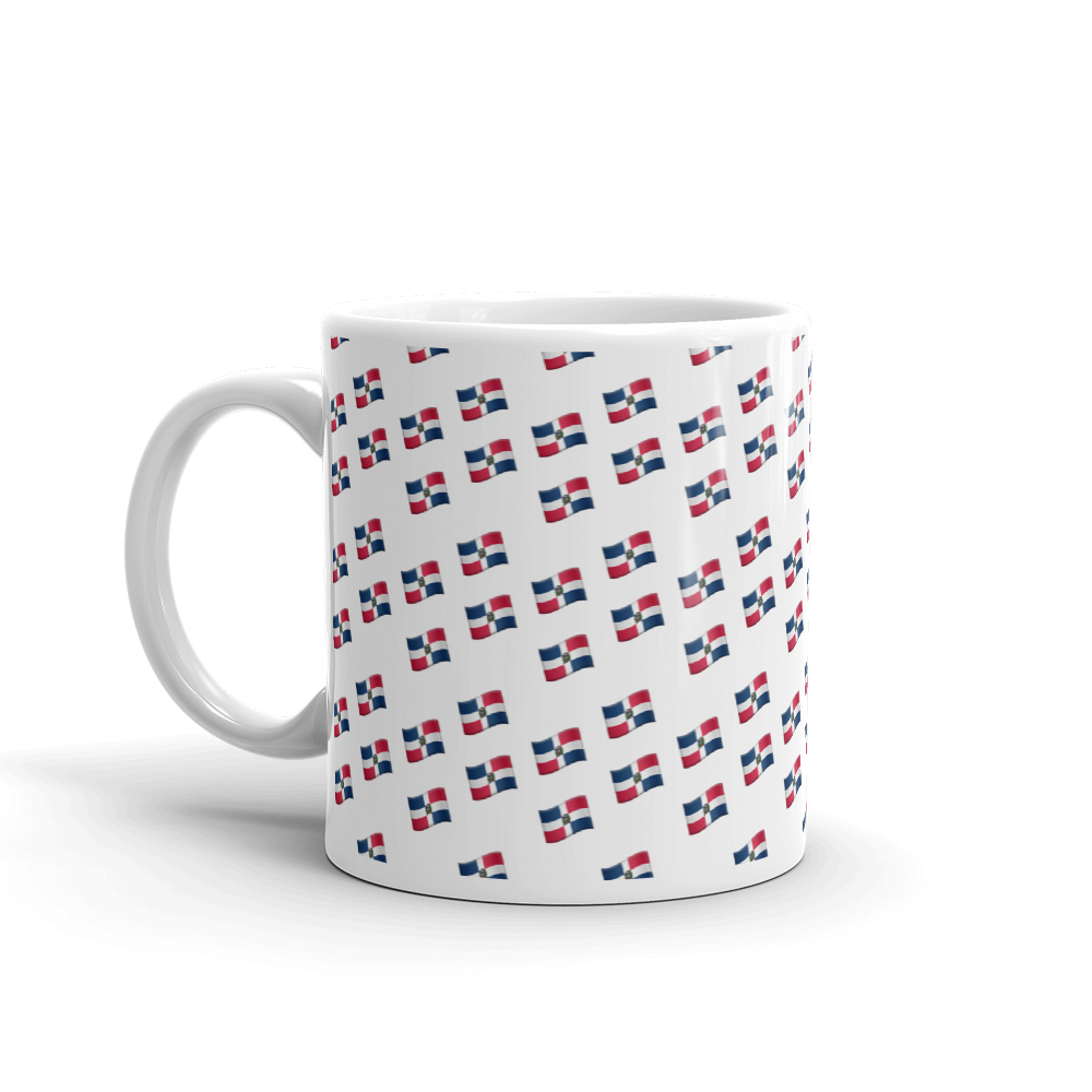 All-Over Emoji República Dominicana Flag Mug  - 2020 - DominicanGirlfriend.com - Frases Dominicanas - República Dominicana Lifestyle Graphic T-Shirts Streetwear & Accessories - New York - Bronx - Washington Heights - Miami - Florida - Boca Chica - USA - Dominican Clothing