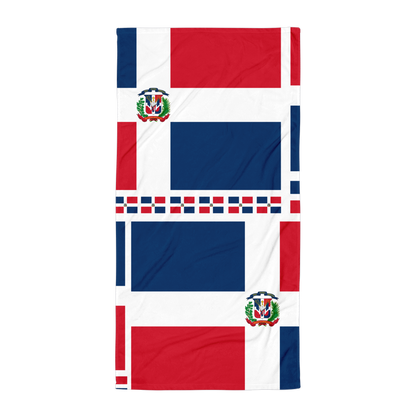 Dominican Republic Flag All-Over Collage Large Towel  - 2020 - DominicanGirlfriend.com - Frases Dominicanas - República Dominicana Lifestyle Graphic T-Shirts Streetwear & Accessories - New York - Bronx - Washington Heights - Miami - Florida - Boca Chica - USA - Dominican Clothing