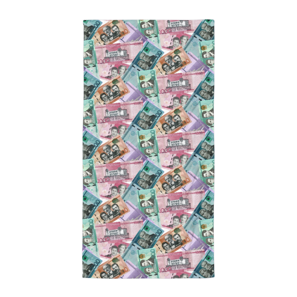 Dominican Pesos Large Towel  - 2020 - DominicanGirlfriend.com - Frases Dominicanas - República Dominicana Lifestyle Graphic T-Shirts Streetwear & Accessories - New York - Bronx - Washington Heights - Miami - Florida - Boca Chica - USA - Dominican Clothing
