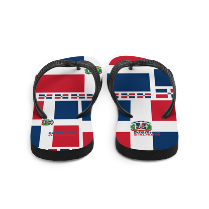 Dominican Republic Flag All-Over Collage Flip-Flops  - 2020 - DominicanGirlfriend.com - Frases Dominicanas - República Dominicana Lifestyle Graphic T-Shirts Streetwear & Accessories - New York - Bronx - Washington Heights - Miami - Florida - Boca Chica - USA - Dominican Clothing