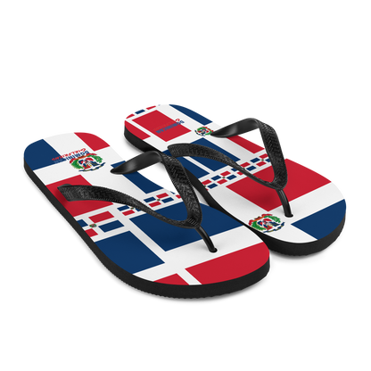 Dominican Republic Flag All-Over Collage Flip-Flops  - 2020 - DominicanGirlfriend.com - Frases Dominicanas - República Dominicana Lifestyle Graphic T-Shirts Streetwear & Accessories - New York - Bronx - Washington Heights - Miami - Florida - Boca Chica - USA - Dominican Clothing