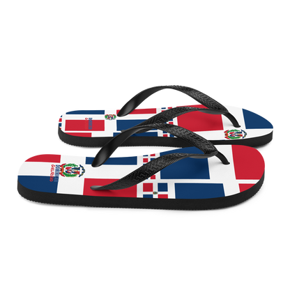 Dominican Republic Flag All-Over Collage Flip-Flops  - 2020 - DominicanGirlfriend.com - Frases Dominicanas - República Dominicana Lifestyle Graphic T-Shirts Streetwear & Accessories - New York - Bronx - Washington Heights - Miami - Florida - Boca Chica - USA - Dominican Clothing