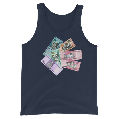 Dominican Pesos Unisex Tank Top  - 2020 - DominicanGirlfriend.com - Frases Dominicanas - República Dominicana Lifestyle Graphic T-Shirts Streetwear & Accessories - New York - Bronx - Washington Heights - Miami - Florida - Boca Chica - USA - Dominican Clothing