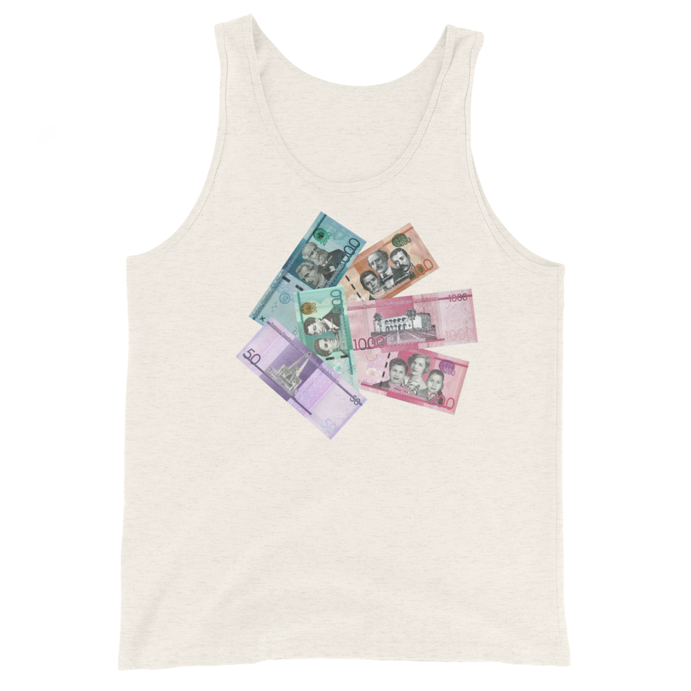 Dominican Pesos Unisex Tank Top  - 2020 - DominicanGirlfriend.com - Frases Dominicanas - República Dominicana Lifestyle Graphic T-Shirts Streetwear & Accessories - New York - Bronx - Washington Heights - Miami - Florida - Boca Chica - USA - Dominican Clothing