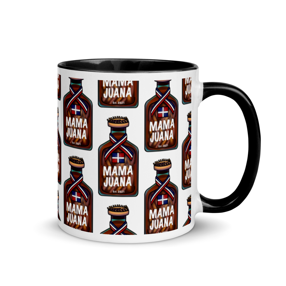 Mama Juana Dominicana Mug with Color Inside  - 2020 - DominicanGirlfriend.com - Frases Dominicanas - República Dominicana Lifestyle Graphic T-Shirts Streetwear & Accessories - New York - Bronx - Washington Heights - Miami - Florida - Boca Chica - USA - Dominican Clothing