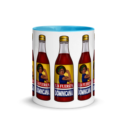 La Fuerza Dominicana Mug with Color Inside  - 2020 - DominicanGirlfriend.com - Frases Dominicanas - República Dominicana Lifestyle Graphic T-Shirts Streetwear & Accessories - New York - Bronx - Washington Heights - Miami - Florida - Boca Chica - USA - Dominican Clothing