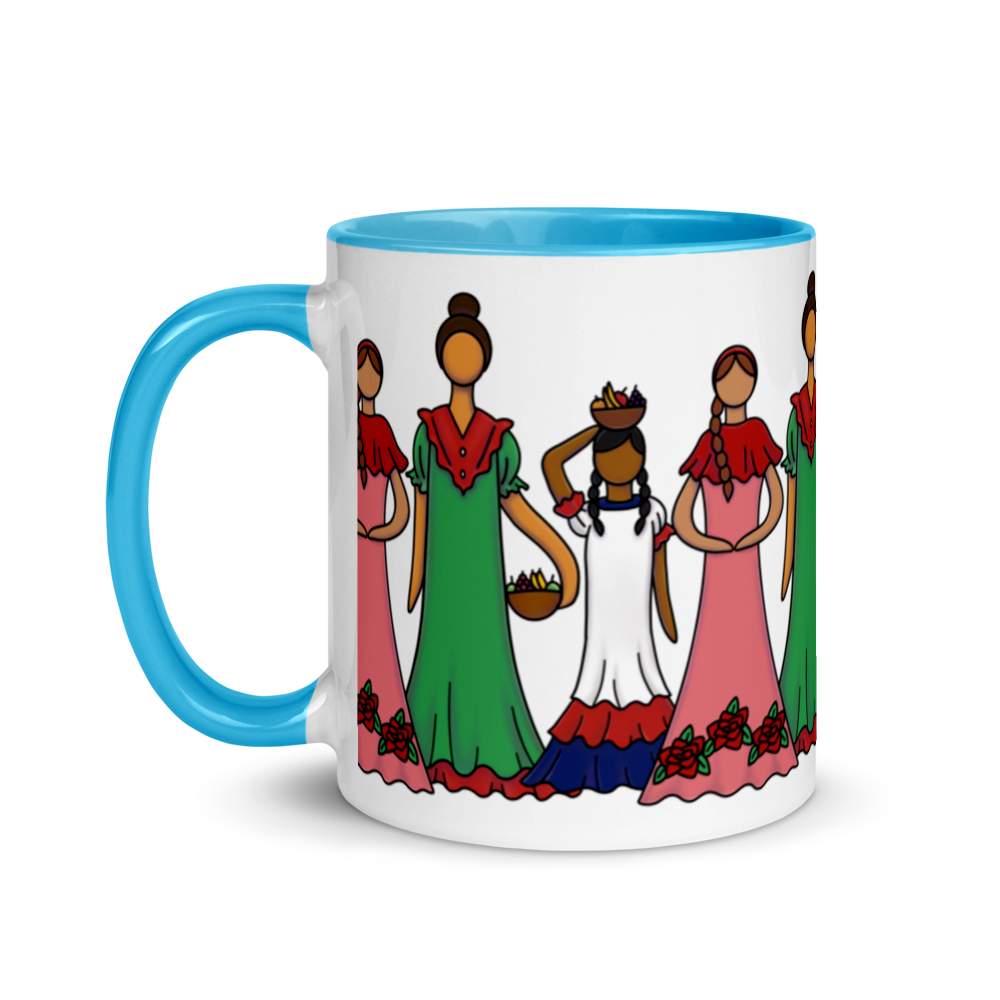 Dominican Faceless Dolls Mug with Color Inside  - 2020 - DominicanGirlfriend.com - Frases Dominicanas - República Dominicana Lifestyle Graphic T-Shirts Streetwear & Accessories - New York - Bronx - Washington Heights - Miami - Florida - Boca Chica - USA - Dominican Clothing