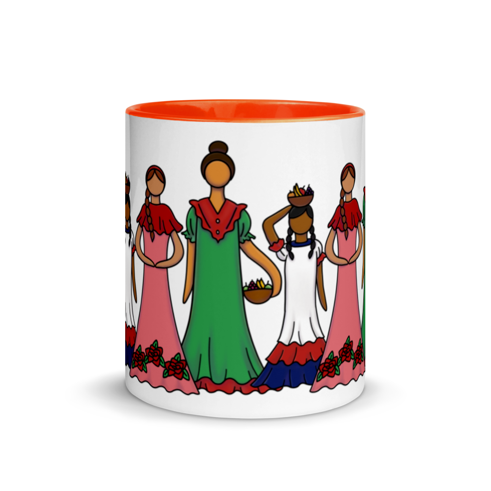 Dominican Faceless Dolls Mug with Color Inside  - 2020 - DominicanGirlfriend.com - Frases Dominicanas - República Dominicana Lifestyle Graphic T-Shirts Streetwear & Accessories - New York - Bronx - Washington Heights - Miami - Florida - Boca Chica - USA - Dominican Clothing