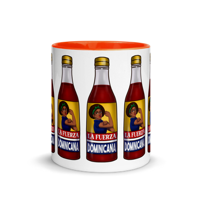 La Fuerza Dominicana Mug with Color Inside  - 2020 - DominicanGirlfriend.com - Frases Dominicanas - República Dominicana Lifestyle Graphic T-Shirts Streetwear & Accessories - New York - Bronx - Washington Heights - Miami - Florida - Boca Chica - USA - Dominican Clothing