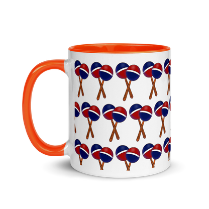 Maracas Dominicana Mug with Color Inside  - 2020 - DominicanGirlfriend.com - Frases Dominicanas - República Dominicana Lifestyle Graphic T-Shirts Streetwear & Accessories - New York - Bronx - Washington Heights - Miami - Florida - Boca Chica - USA - Dominican Clothing