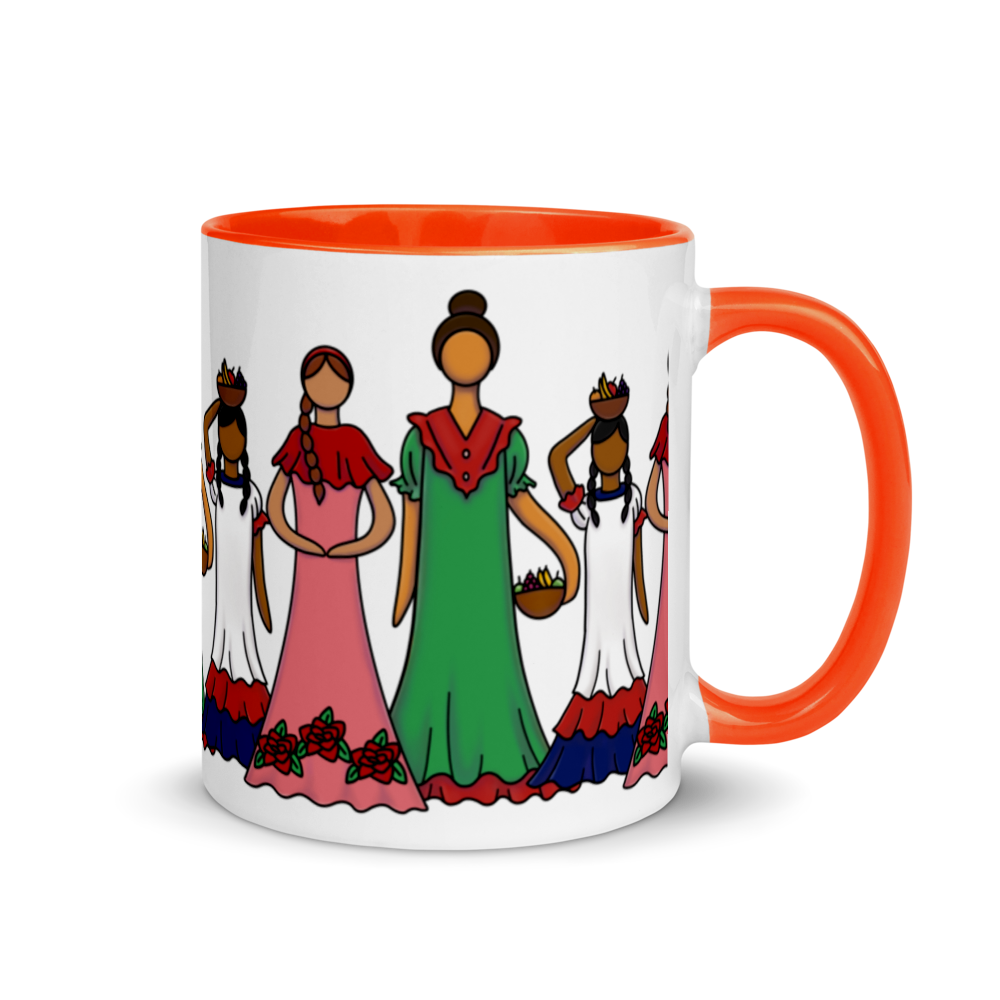 Dominican Faceless Dolls Mug with Color Inside  - 2020 - DominicanGirlfriend.com - Frases Dominicanas - República Dominicana Lifestyle Graphic T-Shirts Streetwear & Accessories - New York - Bronx - Washington Heights - Miami - Florida - Boca Chica - USA - Dominican Clothing
