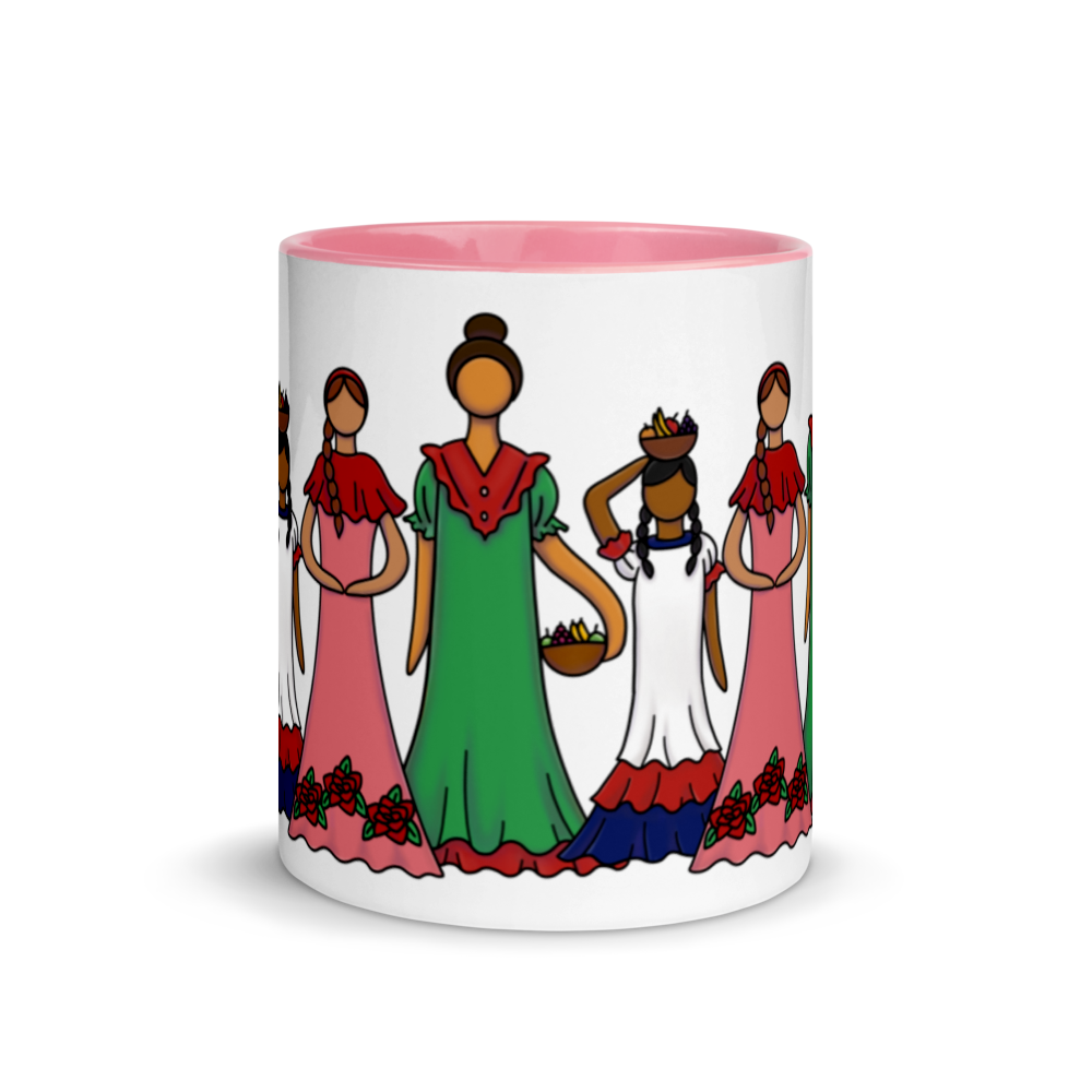 Dominican Faceless Dolls Mug with Color Inside  - 2020 - DominicanGirlfriend.com - Frases Dominicanas - República Dominicana Lifestyle Graphic T-Shirts Streetwear & Accessories - New York - Bronx - Washington Heights - Miami - Florida - Boca Chica - USA - Dominican Clothing