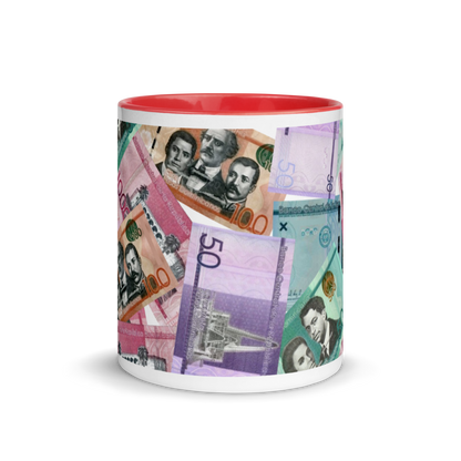 Dominican Pesos Mug with Color Inside  - 2020 - DominicanGirlfriend.com - Frases Dominicanas - República Dominicana Lifestyle Graphic T-Shirts Streetwear & Accessories - New York - Bronx - Washington Heights - Miami - Florida - Boca Chica - USA - Dominican Clothing