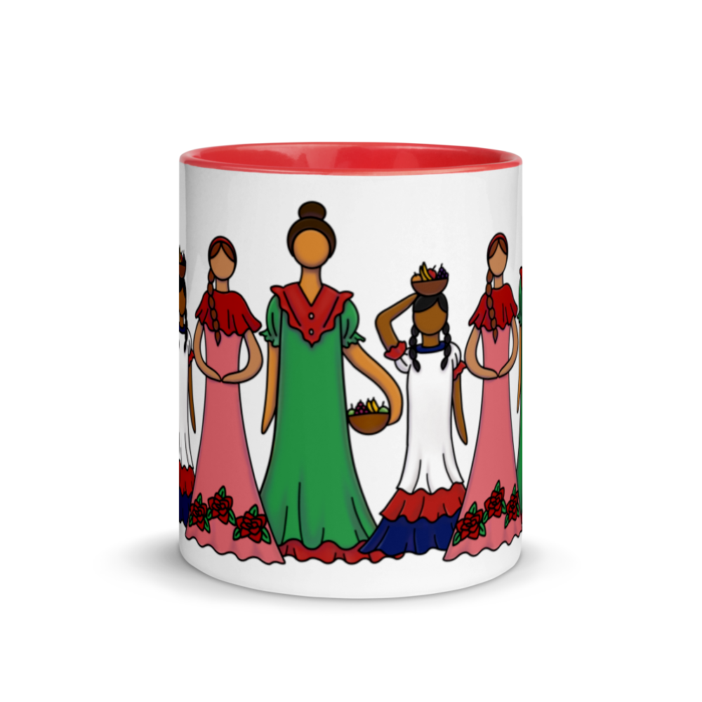 Dominican Faceless Dolls Mug with Color Inside  - 2020 - DominicanGirlfriend.com - Frases Dominicanas - República Dominicana Lifestyle Graphic T-Shirts Streetwear & Accessories - New York - Bronx - Washington Heights - Miami - Florida - Boca Chica - USA - Dominican Clothing