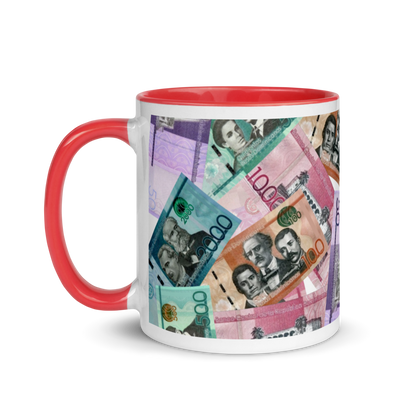 Dominican Pesos Mug with Color Inside  - 2020 - DominicanGirlfriend.com - Frases Dominicanas - República Dominicana Lifestyle Graphic T-Shirts Streetwear & Accessories - New York - Bronx - Washington Heights - Miami - Florida - Boca Chica - USA - Dominican Clothing