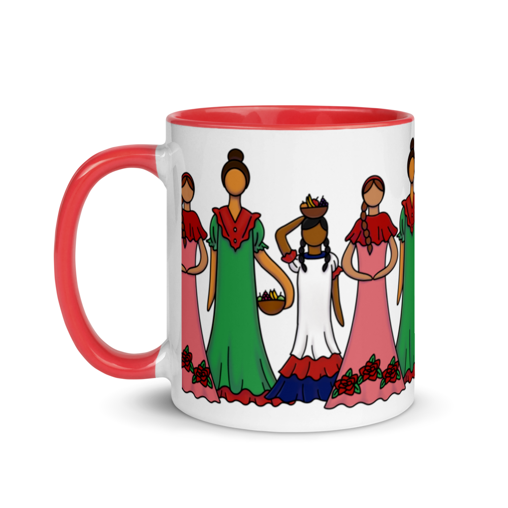 Dominican Faceless Dolls Mug with Color Inside  - 2020 - DominicanGirlfriend.com - Frases Dominicanas - República Dominicana Lifestyle Graphic T-Shirts Streetwear & Accessories - New York - Bronx - Washington Heights - Miami - Florida - Boca Chica - USA - Dominican Clothing