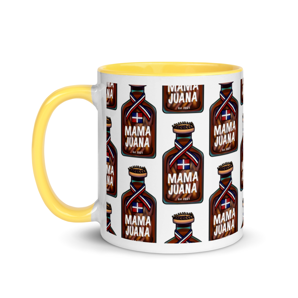 Mama Juana Dominicana Mug with Color Inside  - 2020 - DominicanGirlfriend.com - Frases Dominicanas - República Dominicana Lifestyle Graphic T-Shirts Streetwear & Accessories - New York - Bronx - Washington Heights - Miami - Florida - Boca Chica - USA - Dominican Clothing