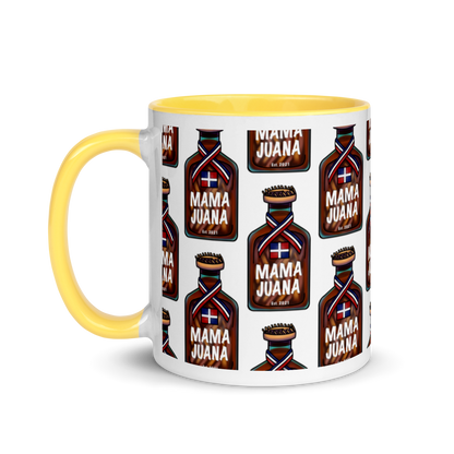 Mama Juana Dominicana Mug with Color Inside  - 2020 - DominicanGirlfriend.com - Frases Dominicanas - República Dominicana Lifestyle Graphic T-Shirts Streetwear & Accessories - New York - Bronx - Washington Heights - Miami - Florida - Boca Chica - USA - Dominican Clothing