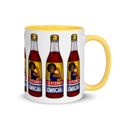 La Fuerza Dominicana Mug with Color Inside  - 2020 - DominicanGirlfriend.com - Frases Dominicanas - República Dominicana Lifestyle Graphic T-Shirts Streetwear & Accessories - New York - Bronx - Washington Heights - Miami - Florida - Boca Chica - USA - Dominican Clothing
