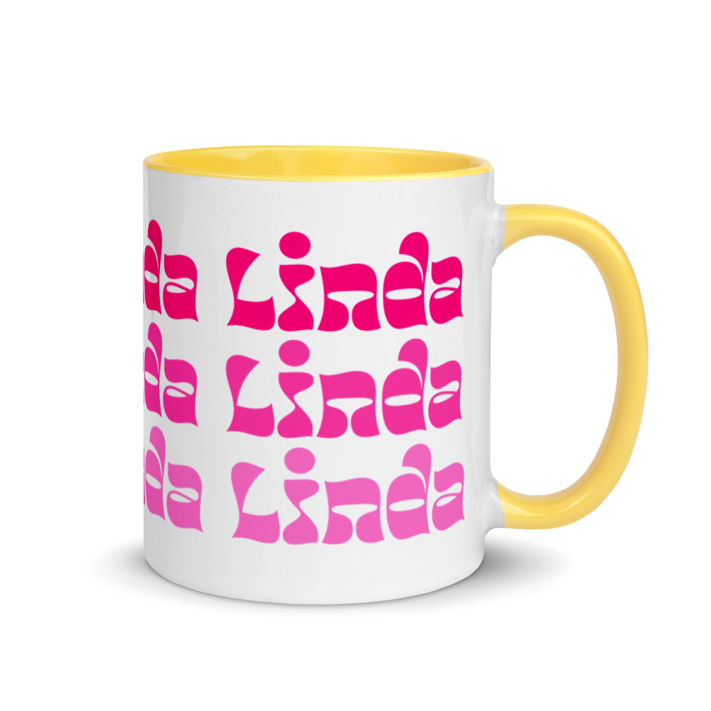 Linda Mug with Color Inside  - 2020 - DominicanGirlfriend.com - Frases Dominicanas - República Dominicana Lifestyle Graphic T-Shirts Streetwear & Accessories - New York - Bronx - Washington Heights - Miami - Florida - Boca Chica - USA - Dominican Clothing